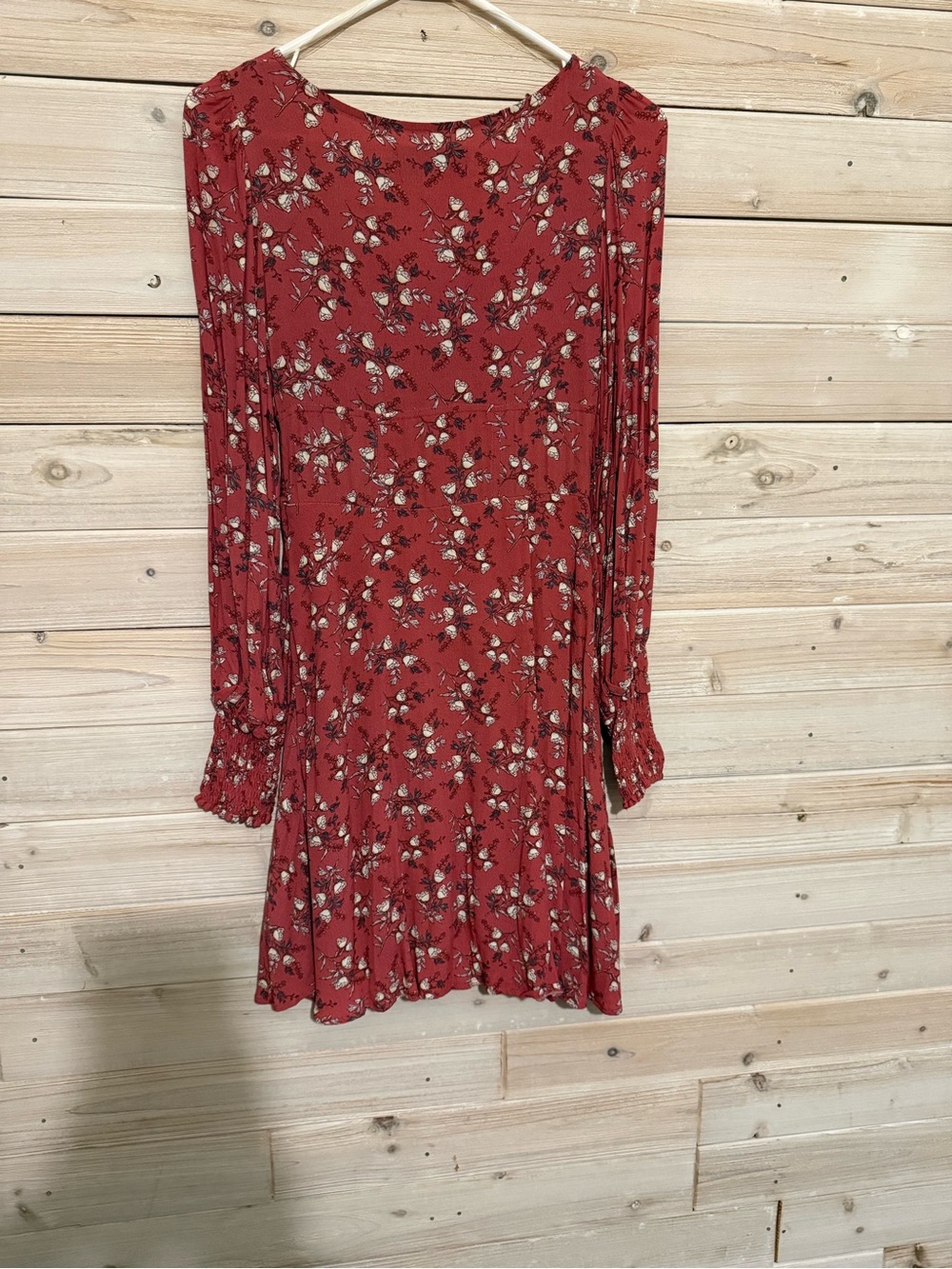 Francesca's Collections Rust Floral Button-Front Dress - Picture 3 of 4